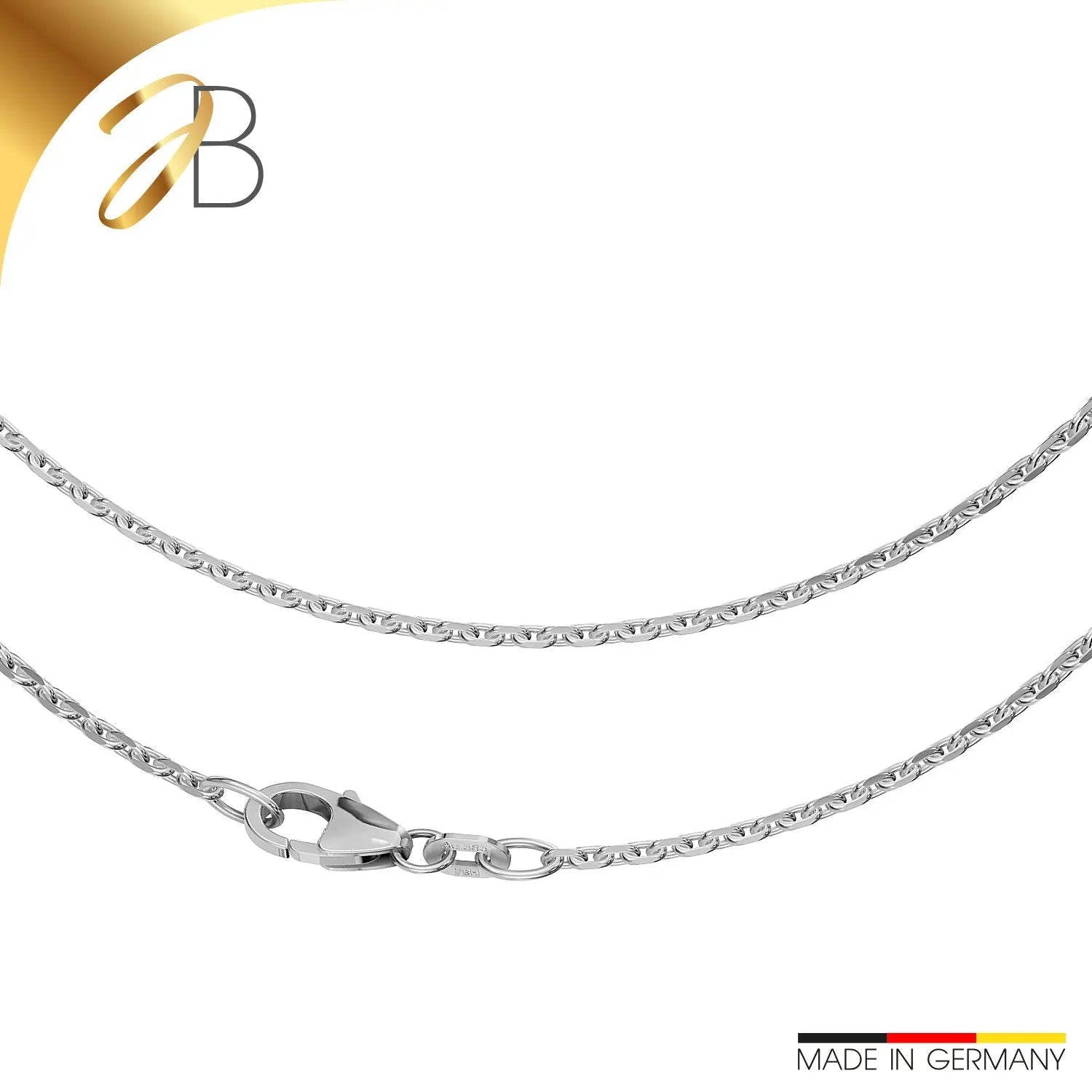 JB Edle Goldkette Ankerkette 585 - 14 K Weißgold 1,7 mm 45 cm