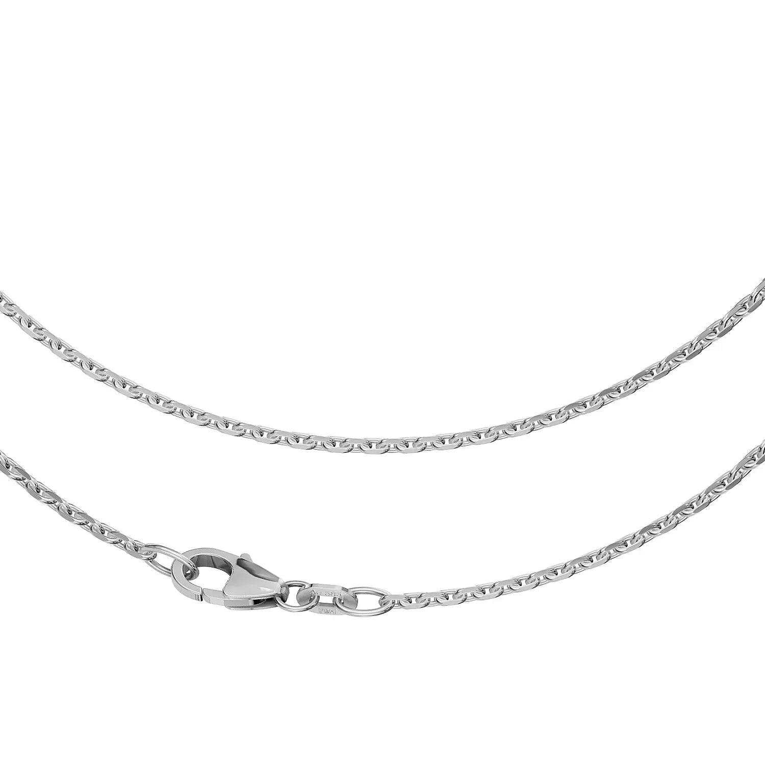 JB Edle Goldkette Ankerkette 585 - 14 K Weißgold 1,7 mm 45 cm