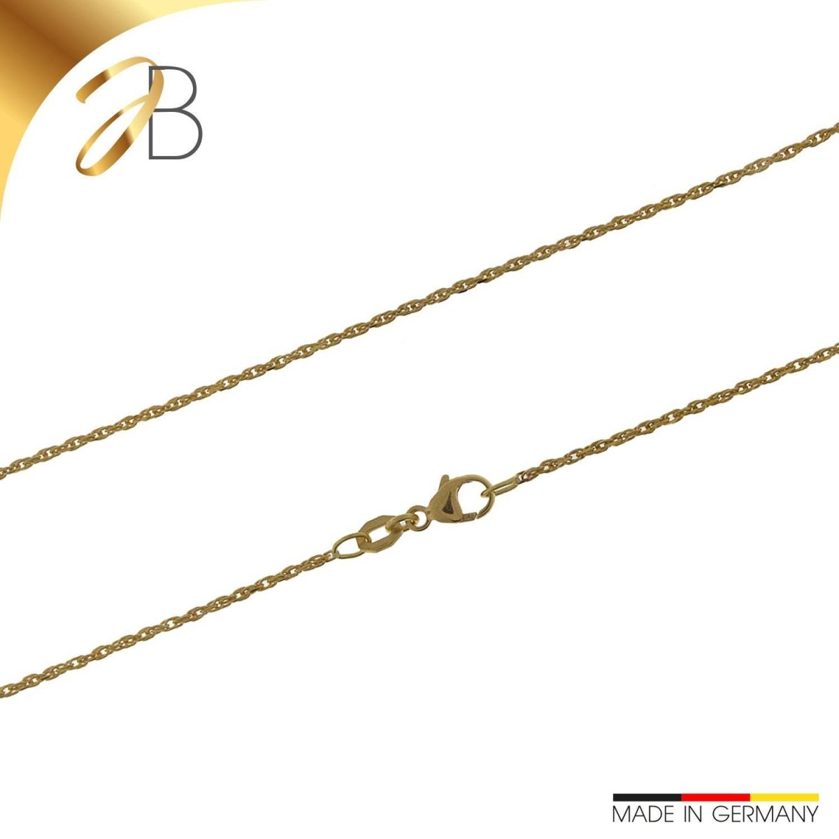 JB Edle Goldkette Ankerkette 750 18K Gelbgold 1,3 mm 3 g