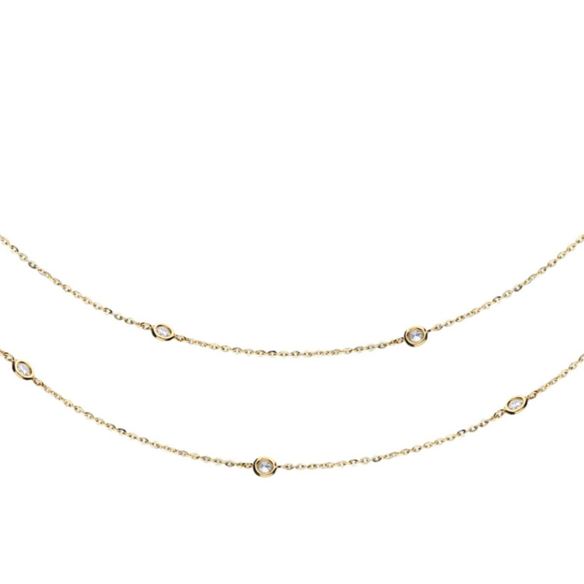 JB Edle Goldkette Ankerkette Diamantiert 585 14 K Gelbgold
