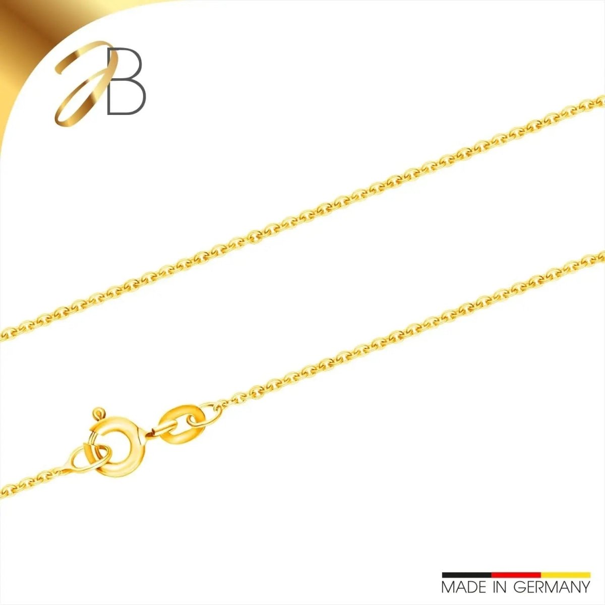 JB Edle Goldkette Ankerkette diamantiert 585 - 14 K Gold 45 cm