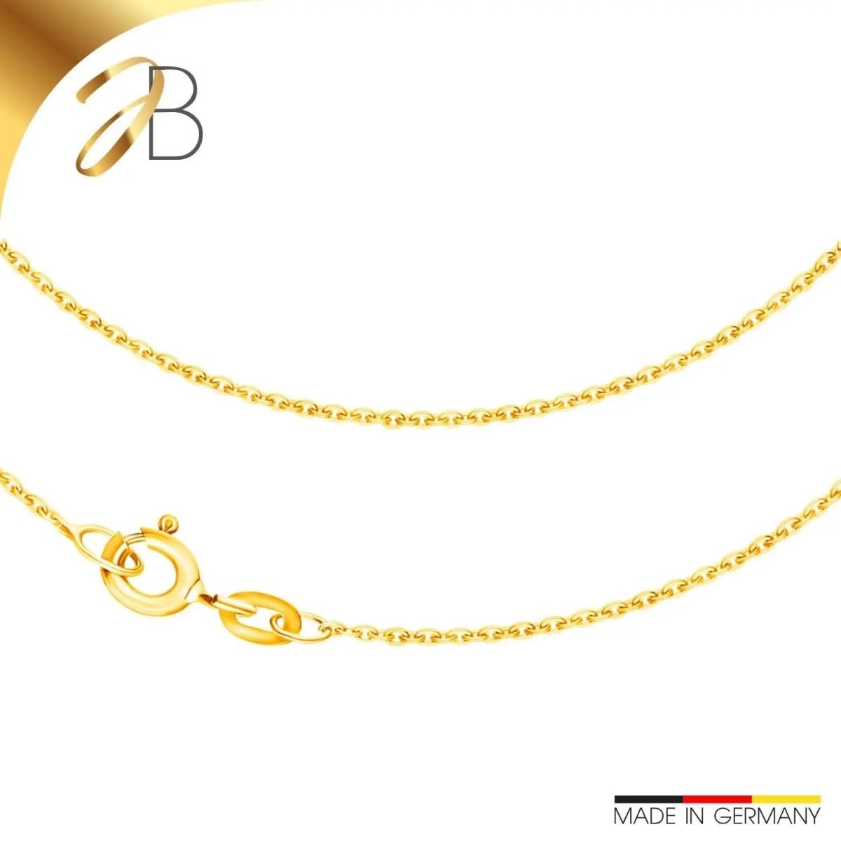 JB Edle Goldkette Ankerkette diamantiert 585 - 14 K Gold 45 cm