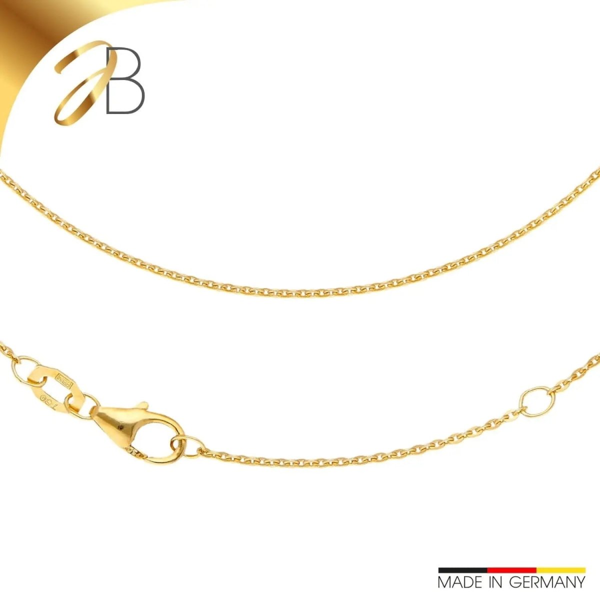 JB Edle Goldkette Ankerkette flach 585 - 14 K Gold 1,2 mm 45 cm
