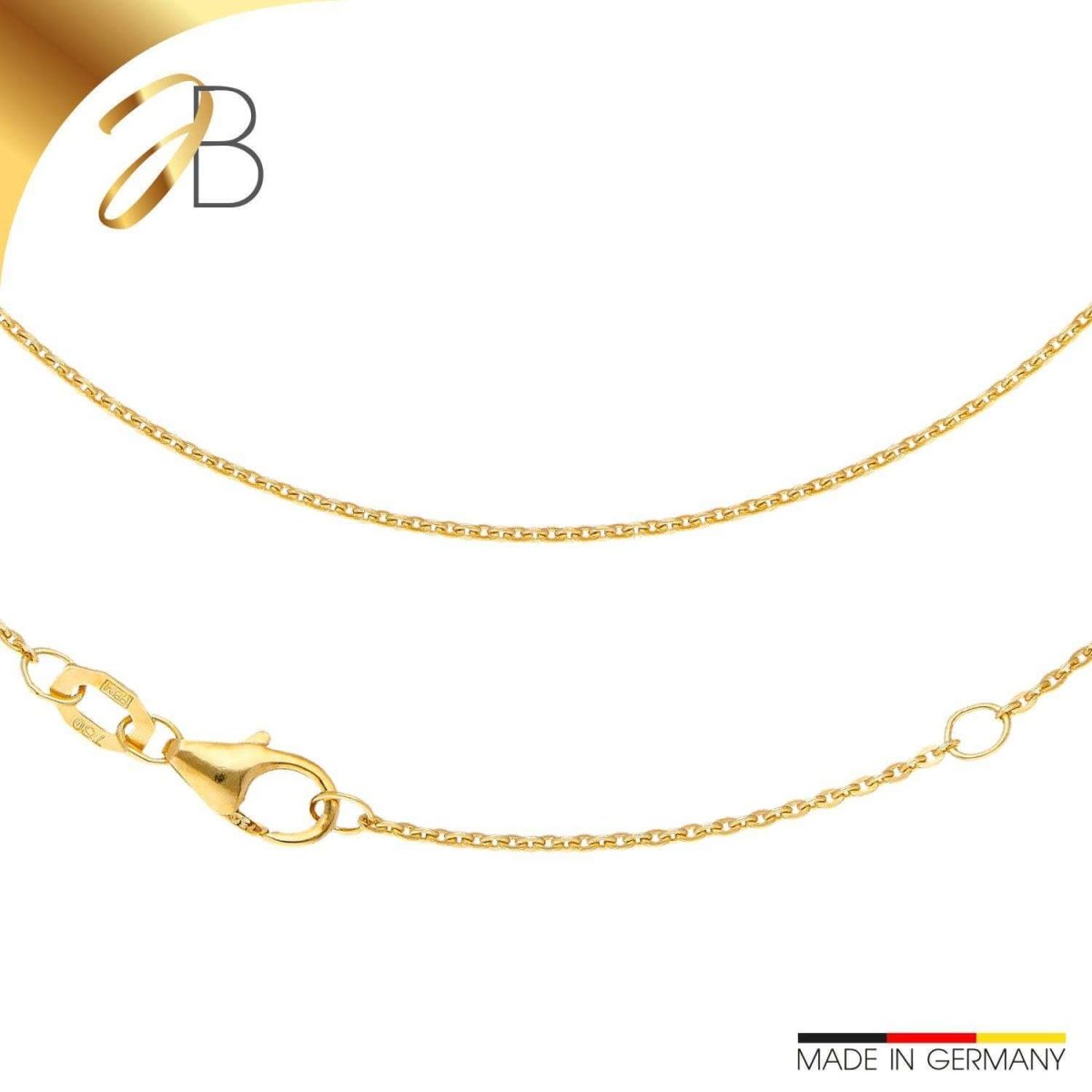 JB Edle Goldkette Ankerkette Flach 585 14 K Gold 1,2 mm