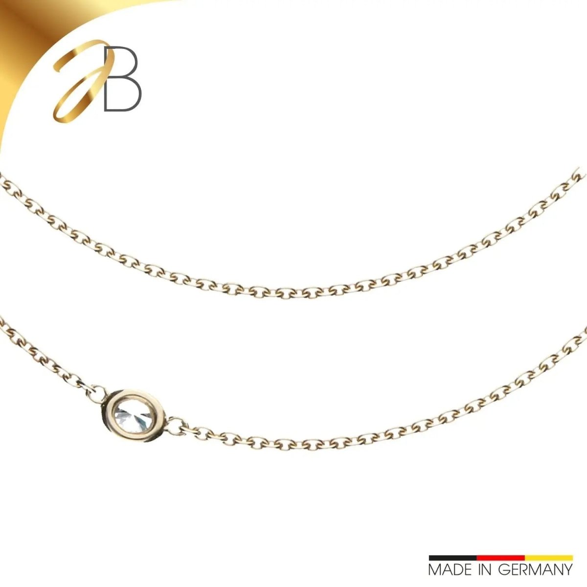JB Edle Goldkette Ankerkette rund 585 - 14 K Gold 45 cm