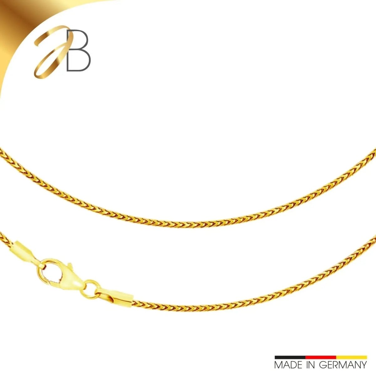 JB Edle Goldkette Bingokette 585 - 14 K Gold 1,3 mm 45 cm