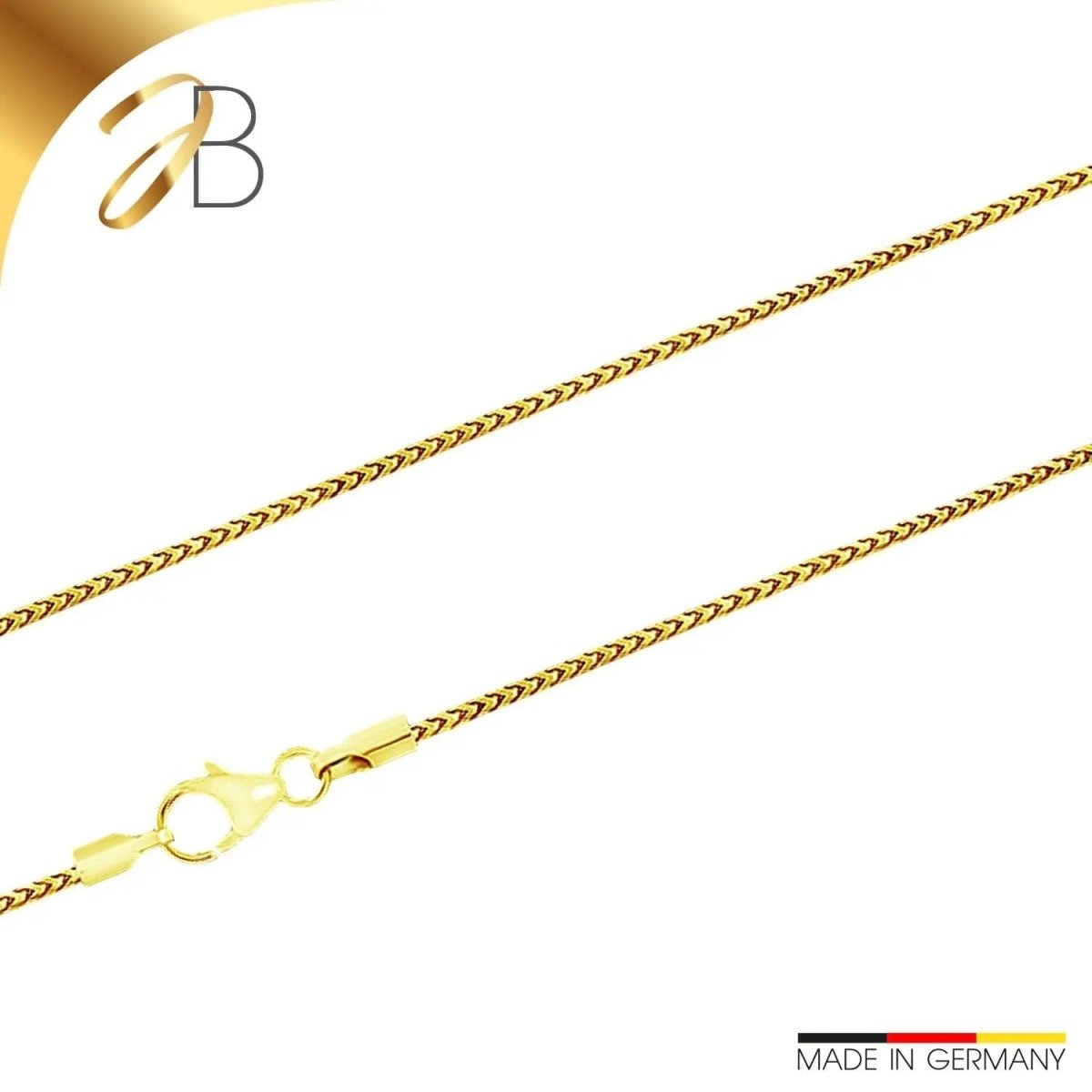 JB Edle Goldkette Bingokette 585 - 14 K Gold 1,3 mm 45 cm