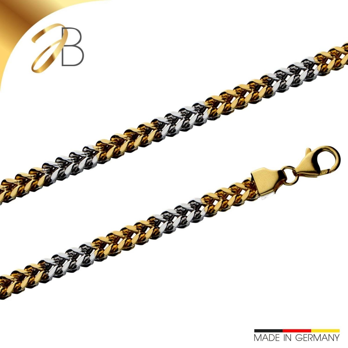 JB Edle Goldkette Bingokette 585 14K Bicolor 5,1 mm G W