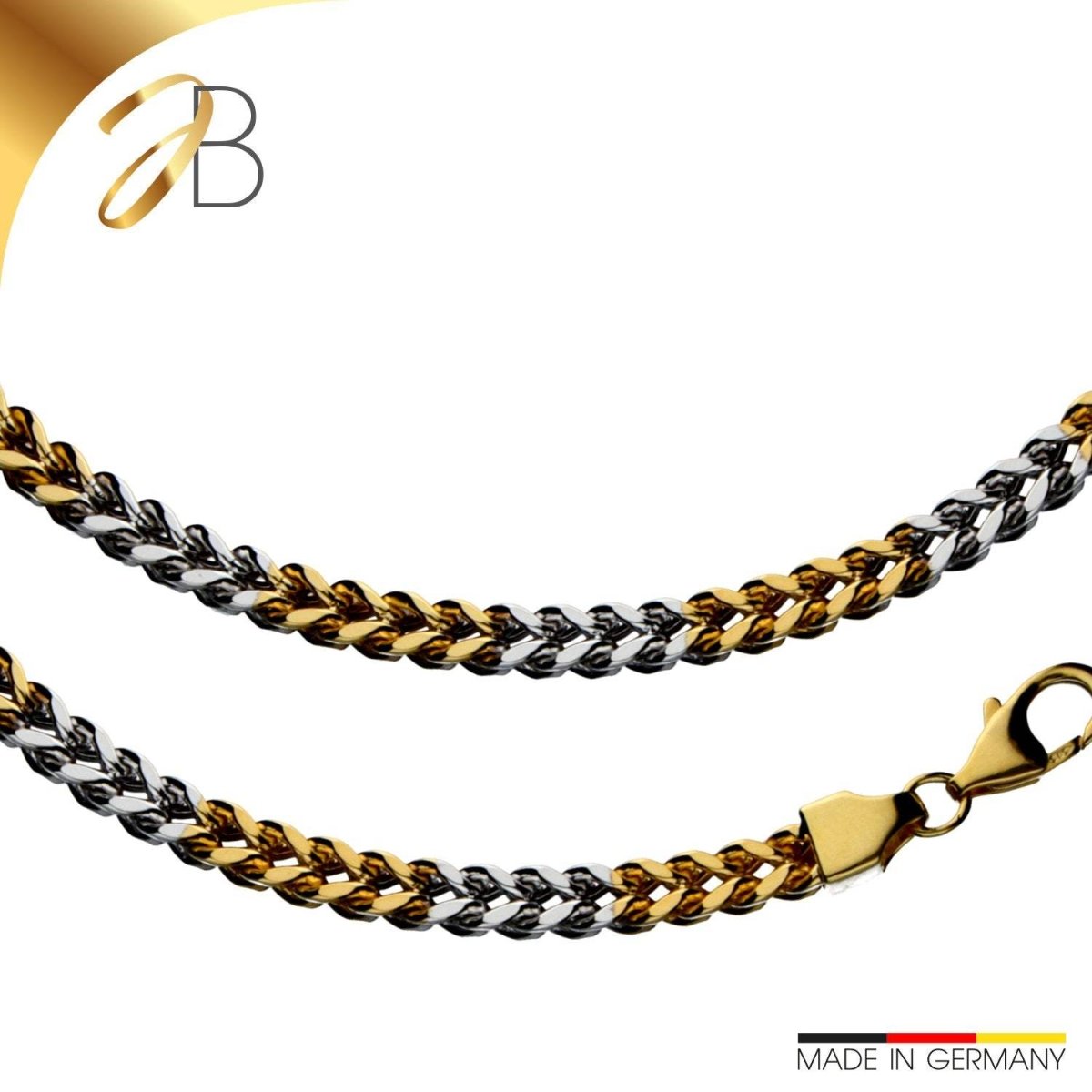 JB Edle Goldkette Bingokette 585 14K Bicolor 5,1 mm G W