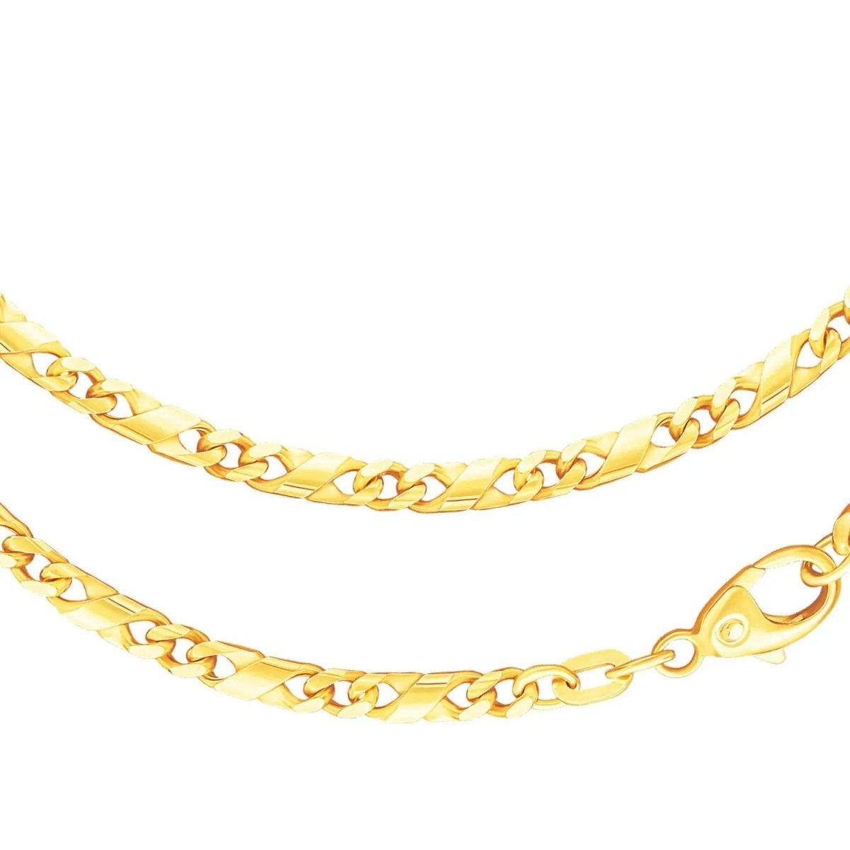 JB Edle Goldkette Dollarkette 585 - 14 K Gold 3,4 mm 45 - 55 cm