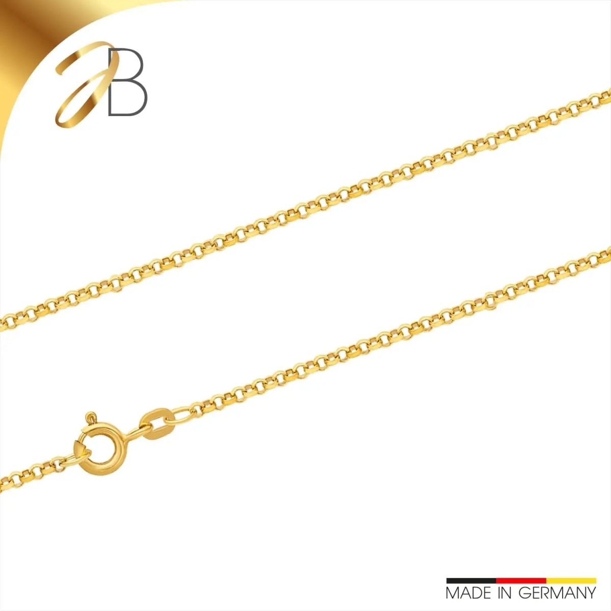 JB Edle Goldkette Erbskette 585 - 14 K Gold 2,0 mm 45 cm