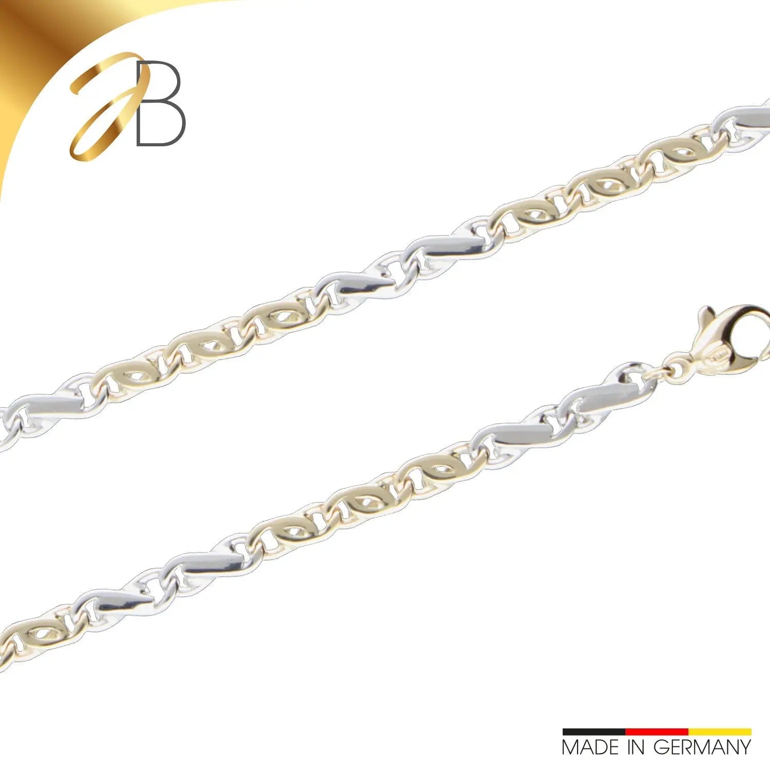 JB Edle Goldkette Fantasiekette 585 - 14 K Bicolor G W 4,2 mm 45 cm