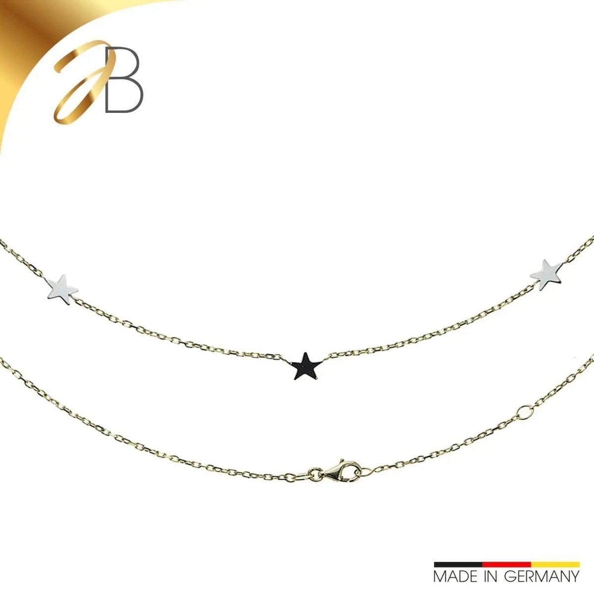 JB Edle Goldkette Fantasiekette 585 - 14 K Bicolor G W 45 cm