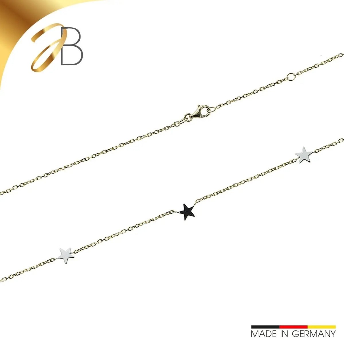 JB Edle Goldkette Fantasiekette 585 - 14 K Bicolor G W 45 cm