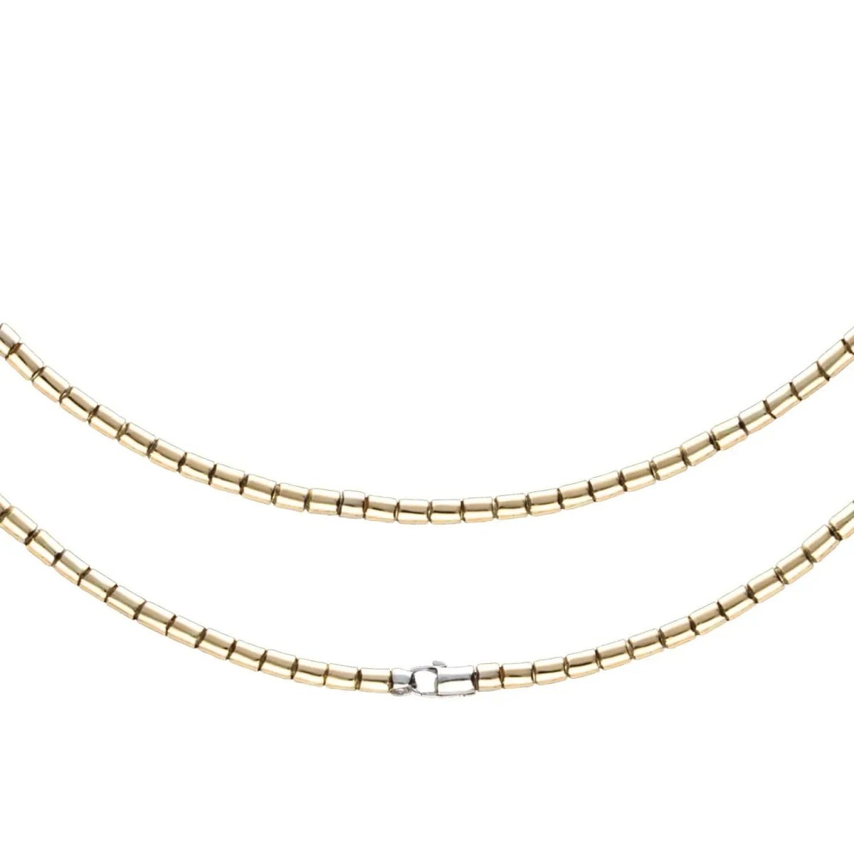 JB Edle Goldkette Fantasiekette 585 - 14 K Bicolor G W 4,5 mm 45 cm