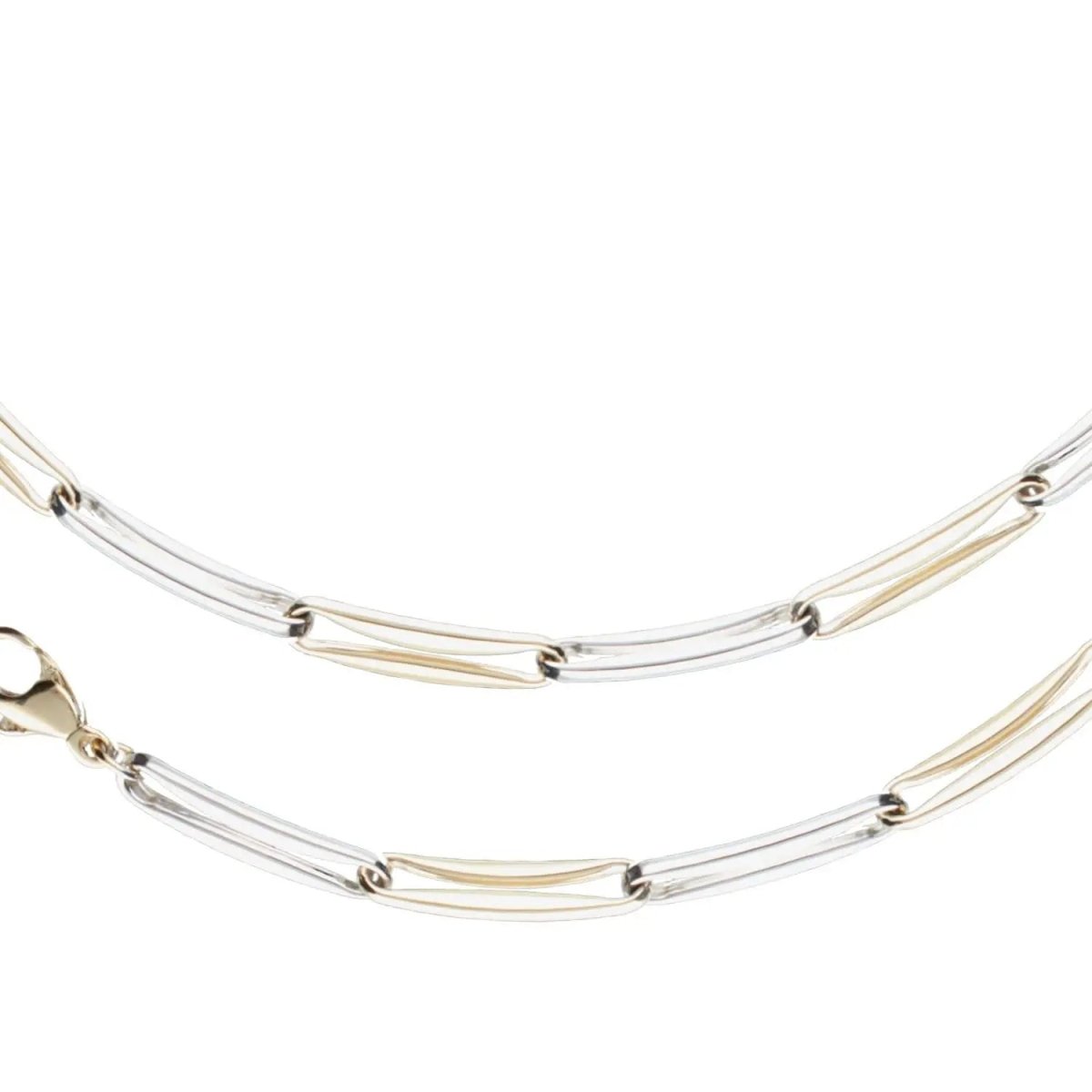 JB Edle Goldkette Fantasiekette 585 - 14 K Bicolor G W 4,8 mm 45 cm