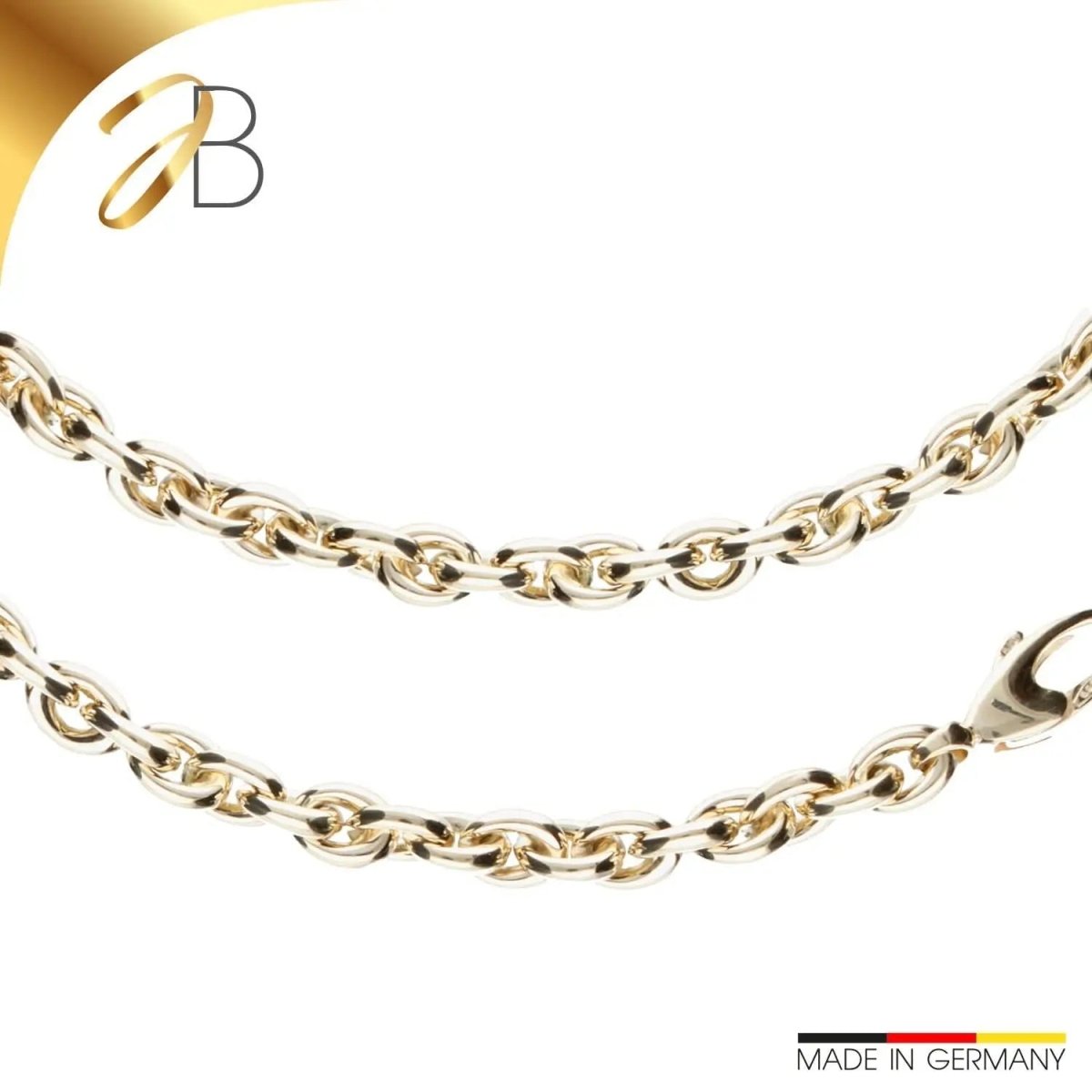 JB Edle Goldkette Fantasiekette 585 - 14 K Gold 7,4 mm 45 cm