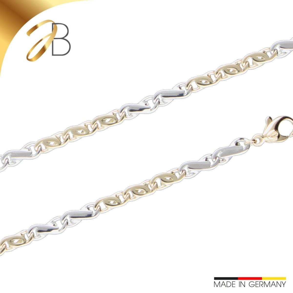JB Edle Goldkette Fantasiekette 585 14K Bicolor 4,2 mm