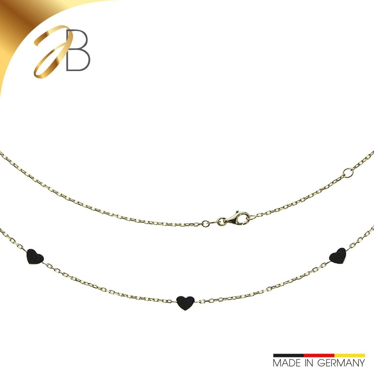 JB Edle Goldkette Fantasiekette 585 14K Bicolor Gelb Weißgold