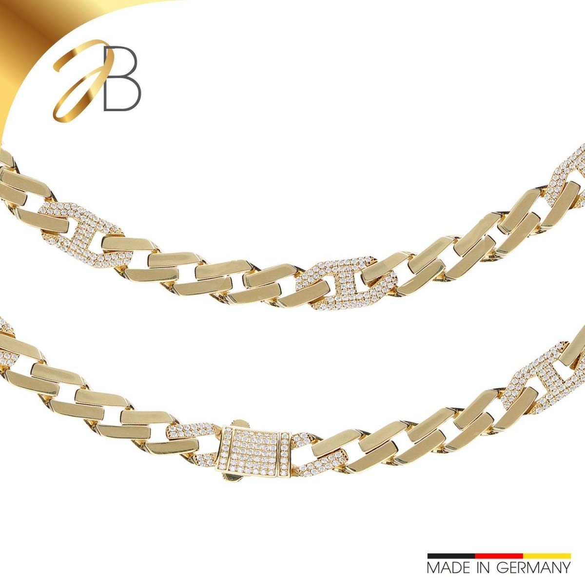 JB Edle Goldkette Fantasiekette 585 14K Gold 9,9 mm Eleganz