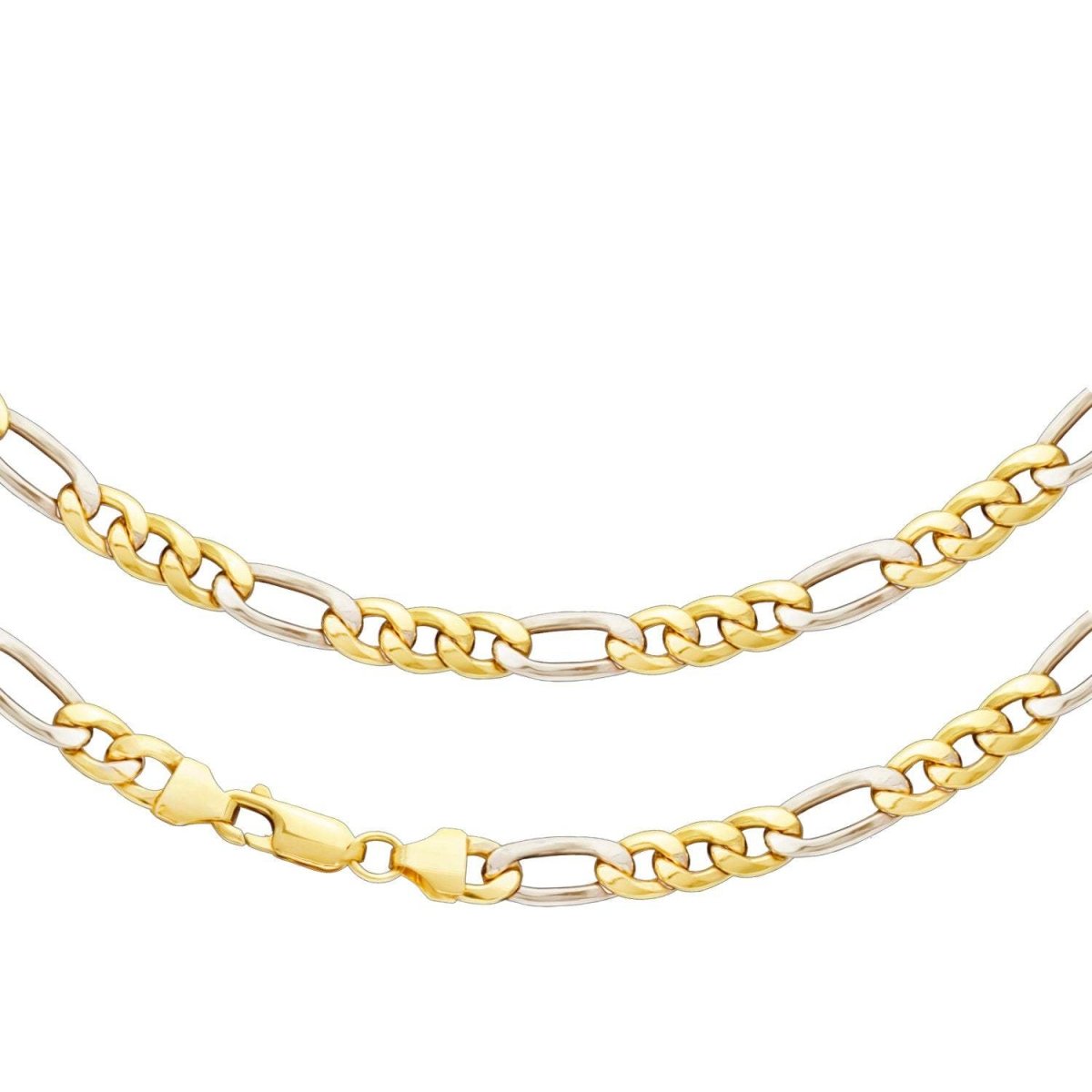 JB Edle Goldkette Figarokette 585 14 K Bicolor 5,7 mm
