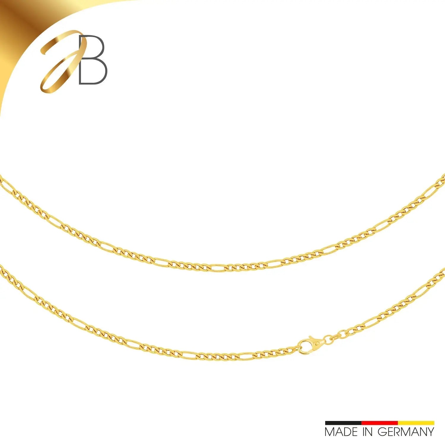 JB Edle Goldkette Figarokette 585 - 14 K Gold 2,8 mm 45 cm
