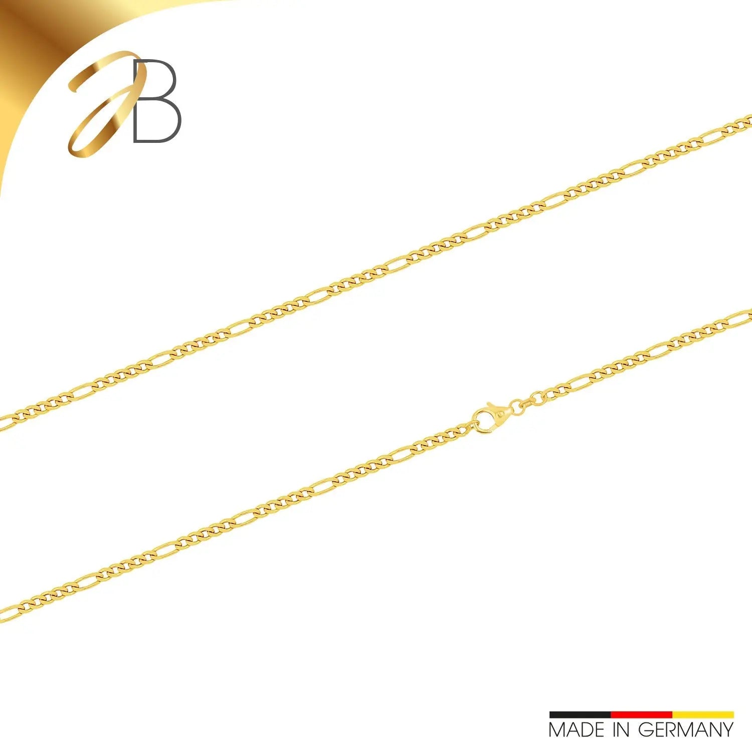 JB Edle Goldkette Figarokette 585 - 14 K Gold 2,8 mm 45 cm