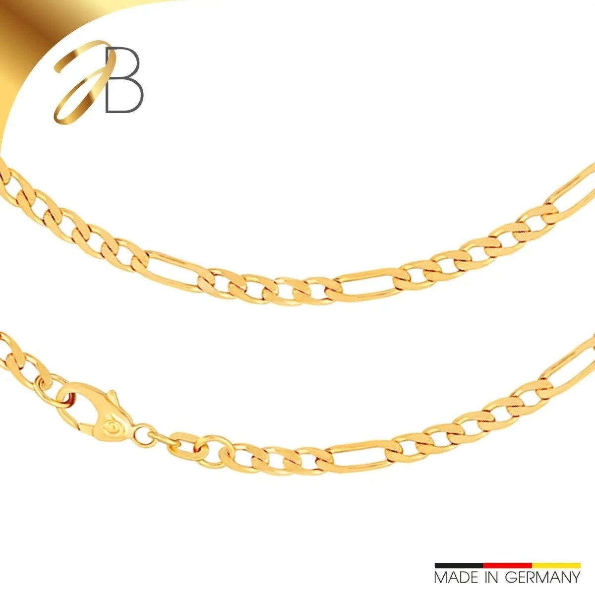 JB Edle Goldkette Figarokette 585 - 14 K Gold 3,4 mm 45 cm