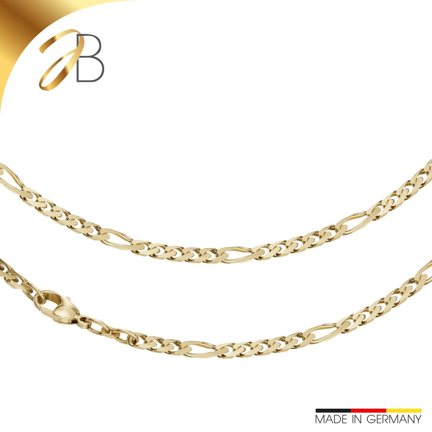 JB Edle Goldkette Figarokette 585 - 14 K Gold 4,3 mm 45 cm
