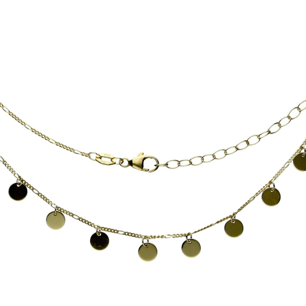 JB Edle Goldkette Figarokette Diamantiert 585 14K Gold Schmuck