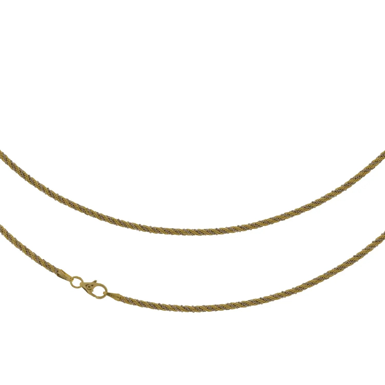 JB Edle Goldkette Kordelkette 585 - 14 K Bicolor G W 2,1 mm 45 cm