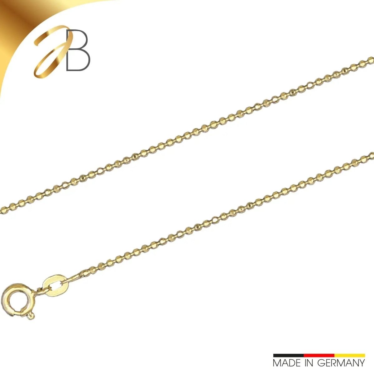 JB Edle Goldkette Kugelkette 585 - 14 K Gold 1,1 mm 45 cm