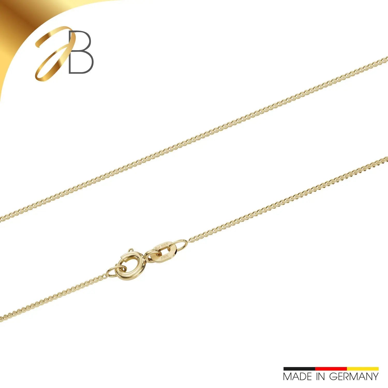 JB Edle Goldkette Panzerkette 585 - 14 K Gold 0,8 mm 45 cm