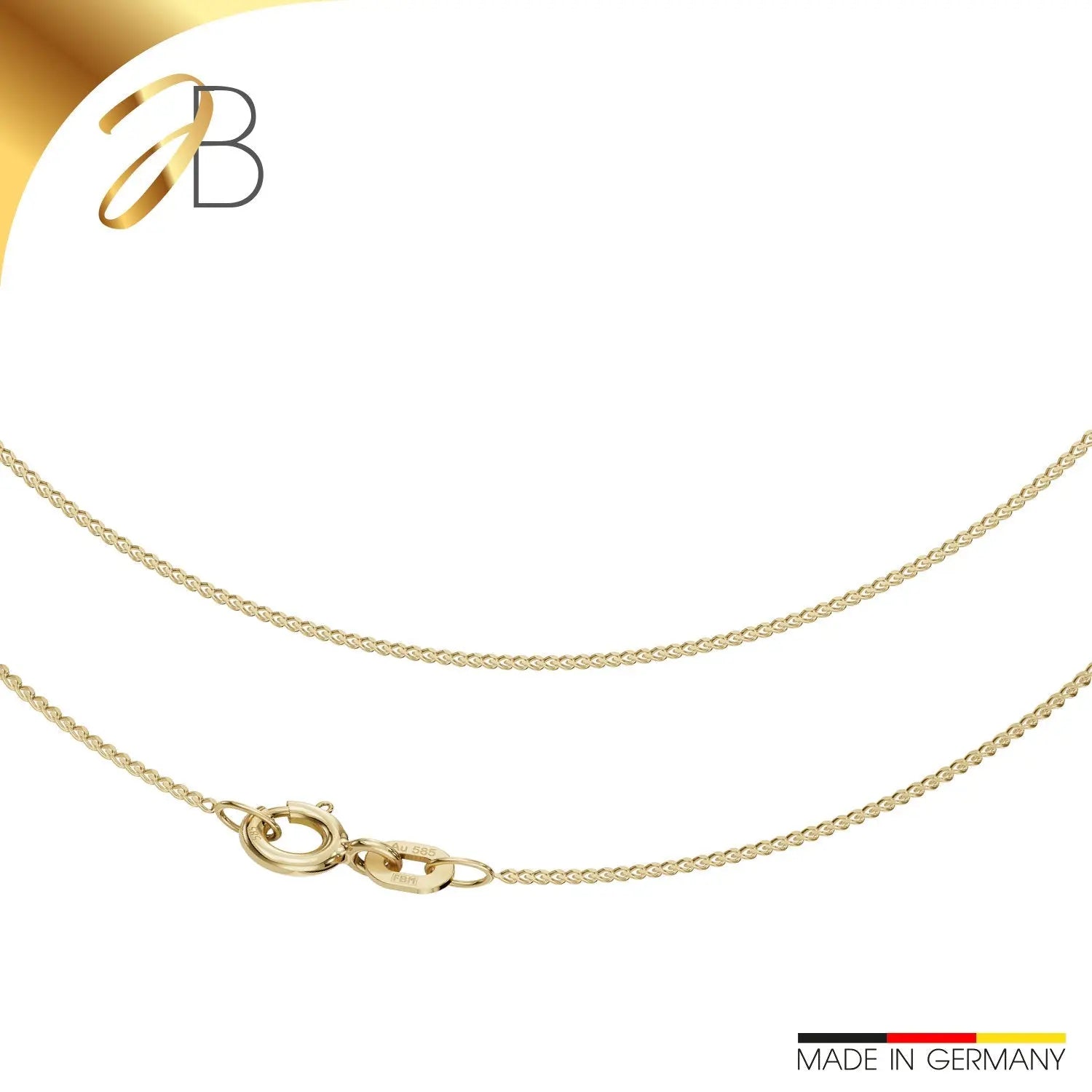 JB Edle Goldkette Panzerkette 585 - 14 K Gold 0,8 mm 45 cm