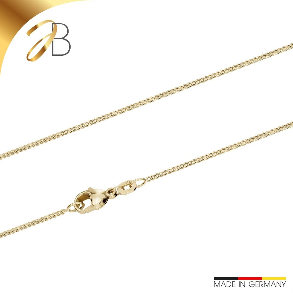 JB Edle Goldkette Panzerkette 585 14 K Gold 1,2 mm Damen Herren