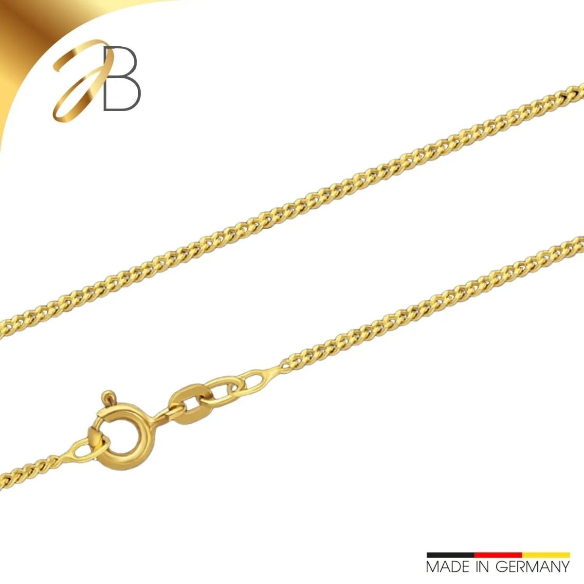 JB Edle Goldkette Panzerkette 585 - 14 K Gold 1,6 mm 42 cm