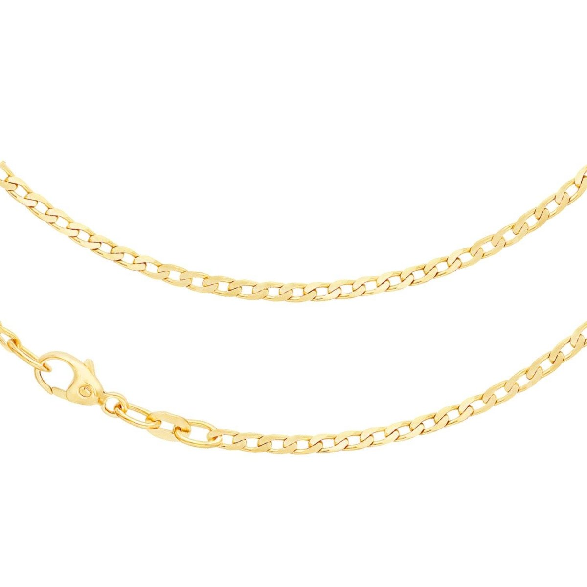 JB Edle Goldkette Panzerkette 585 14 K Gold 2,1 mm Damen Herren