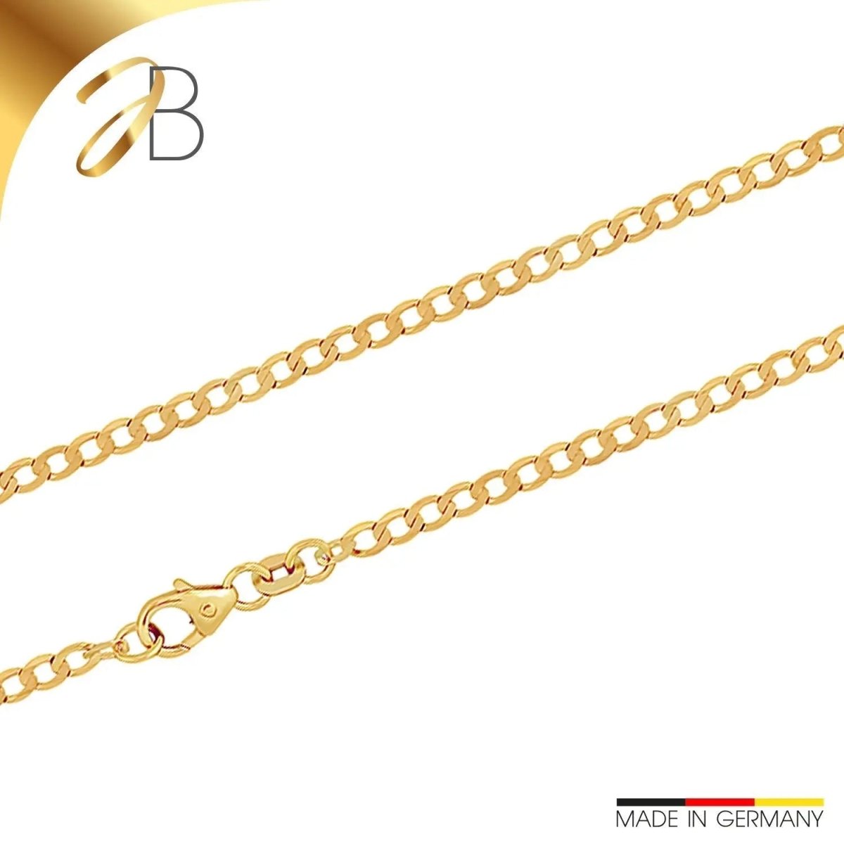 JB Edle Goldkette Panzerkette 585 - 14 K Gold 2,6 mm 45 cm