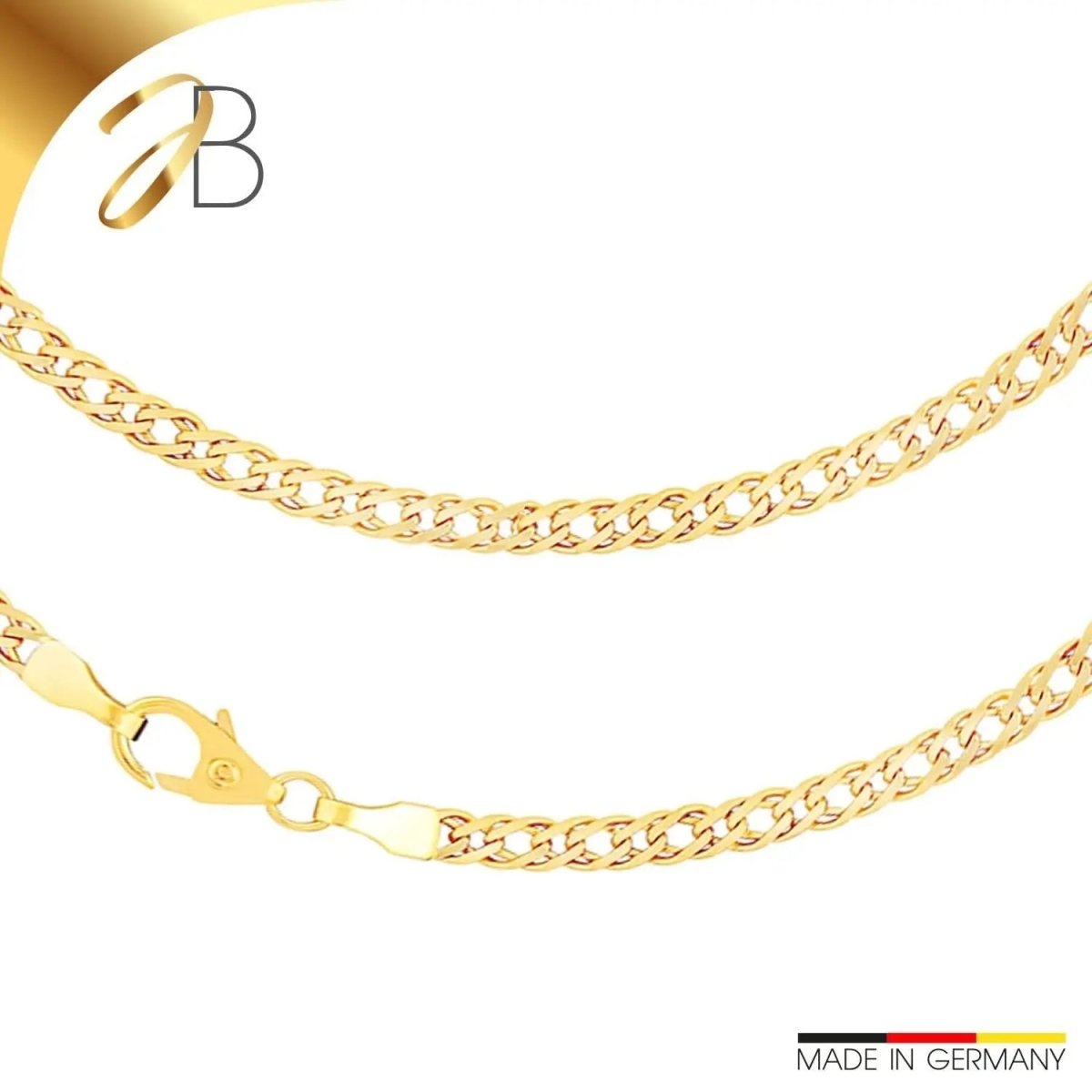 JB Edle Goldkette Panzerkette 585 - 14 K Gold 3,9 mm 45 cm