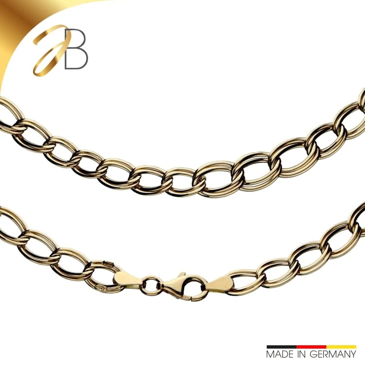 JB Edle Goldkette Panzerkette 585 - 14 K Gold 45 cm
