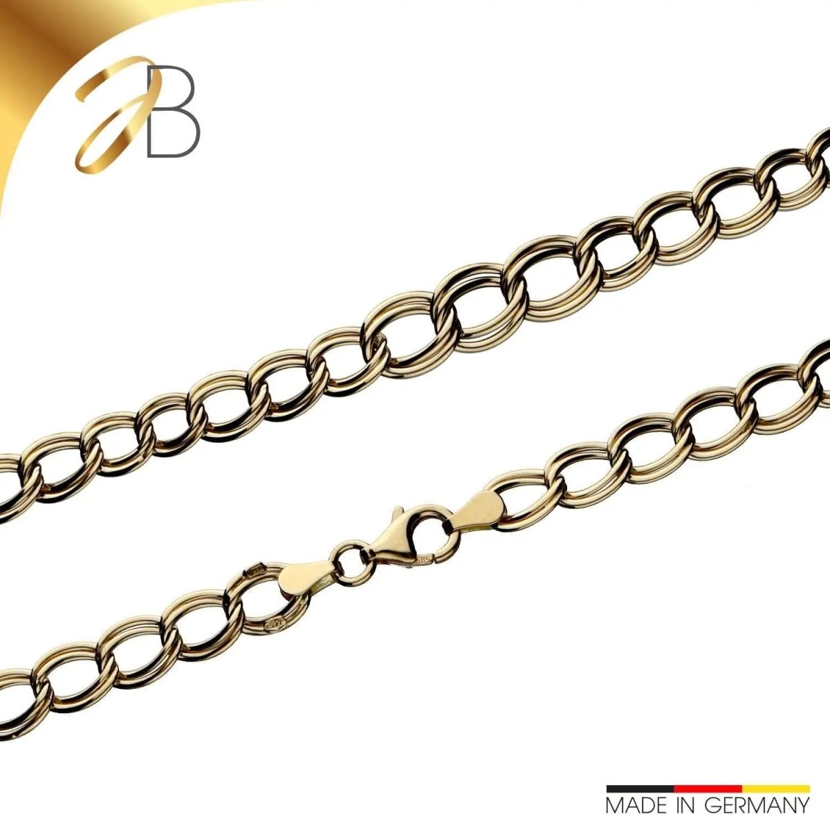 JB Edle Goldkette Panzerkette 585 - 14 K Gold 45 cm