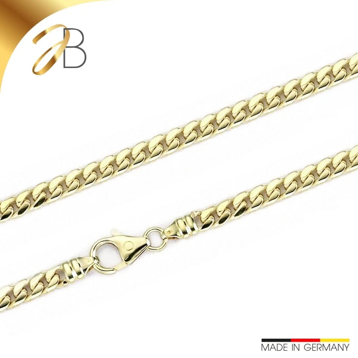 JB Edle Goldkette Panzerkette 585 - 14 K Gold 4,6 mm 45 cm