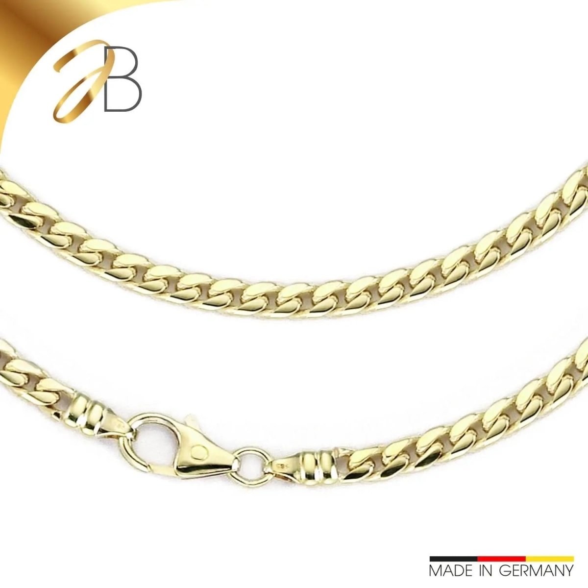 JB Edle Goldkette Panzerkette 585 - 14 K Gold 4,6 mm 45 cm