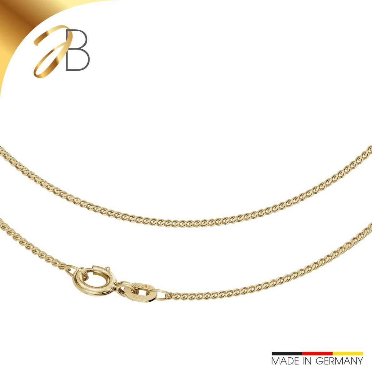 JB Edle Goldkette Panzerkette 585 14 Kt Gold 1,2 mm Schmuck