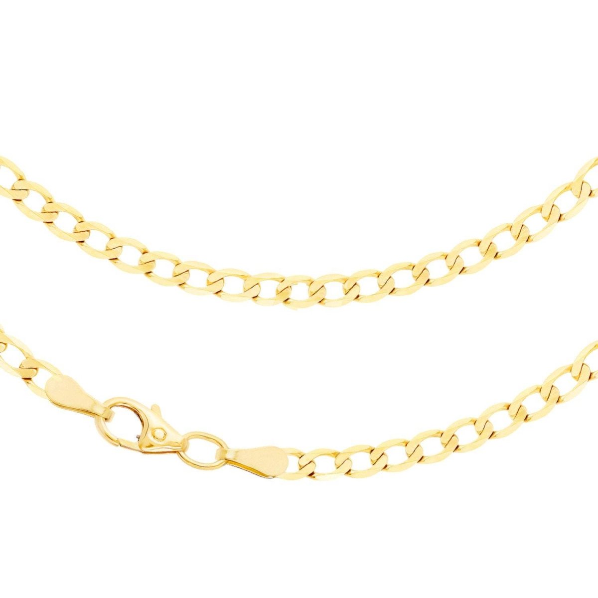 JB Edle Goldkette Panzerkette 585 14K Gold 3,3 mm 45 cm