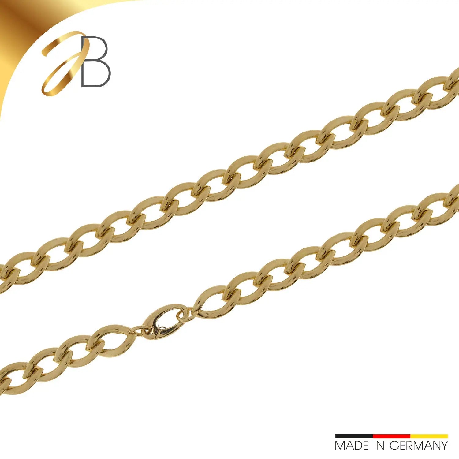 JB Edle Goldkette Panzerkette hohl 585 - 14 K Gold 10,0 mm 45 cm