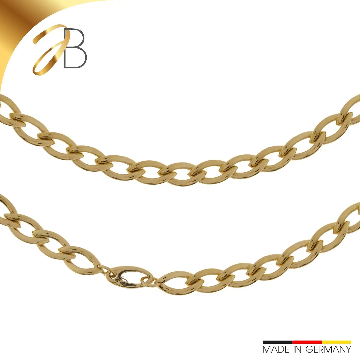 JB Edle Goldkette Panzerkette hohl 585 - 14 K Gold 10,0 mm 45 cm