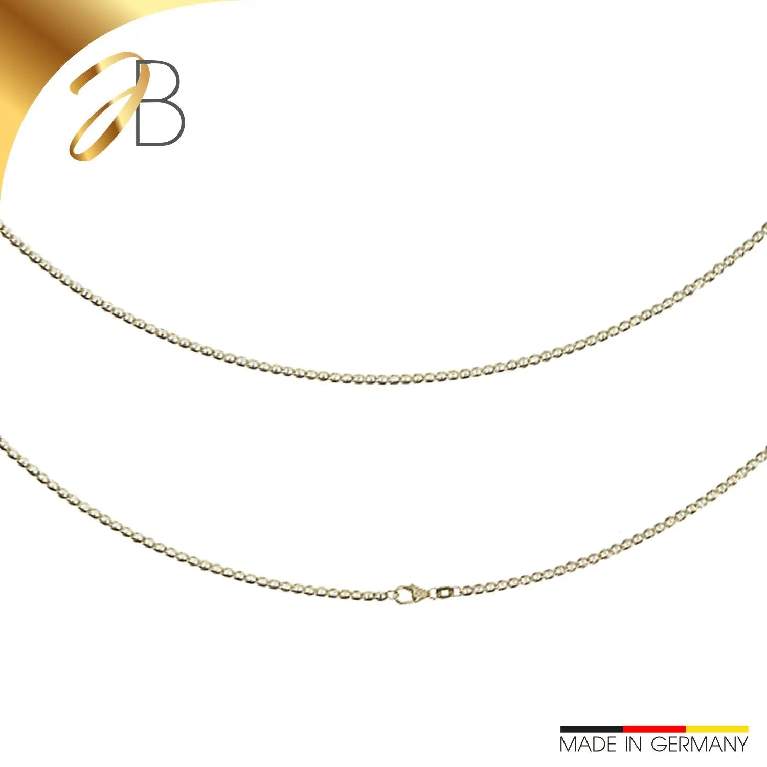 JB Edle Goldkette Panzerstegkette 585 - 14 K Gold 2,6 mm 45 cm