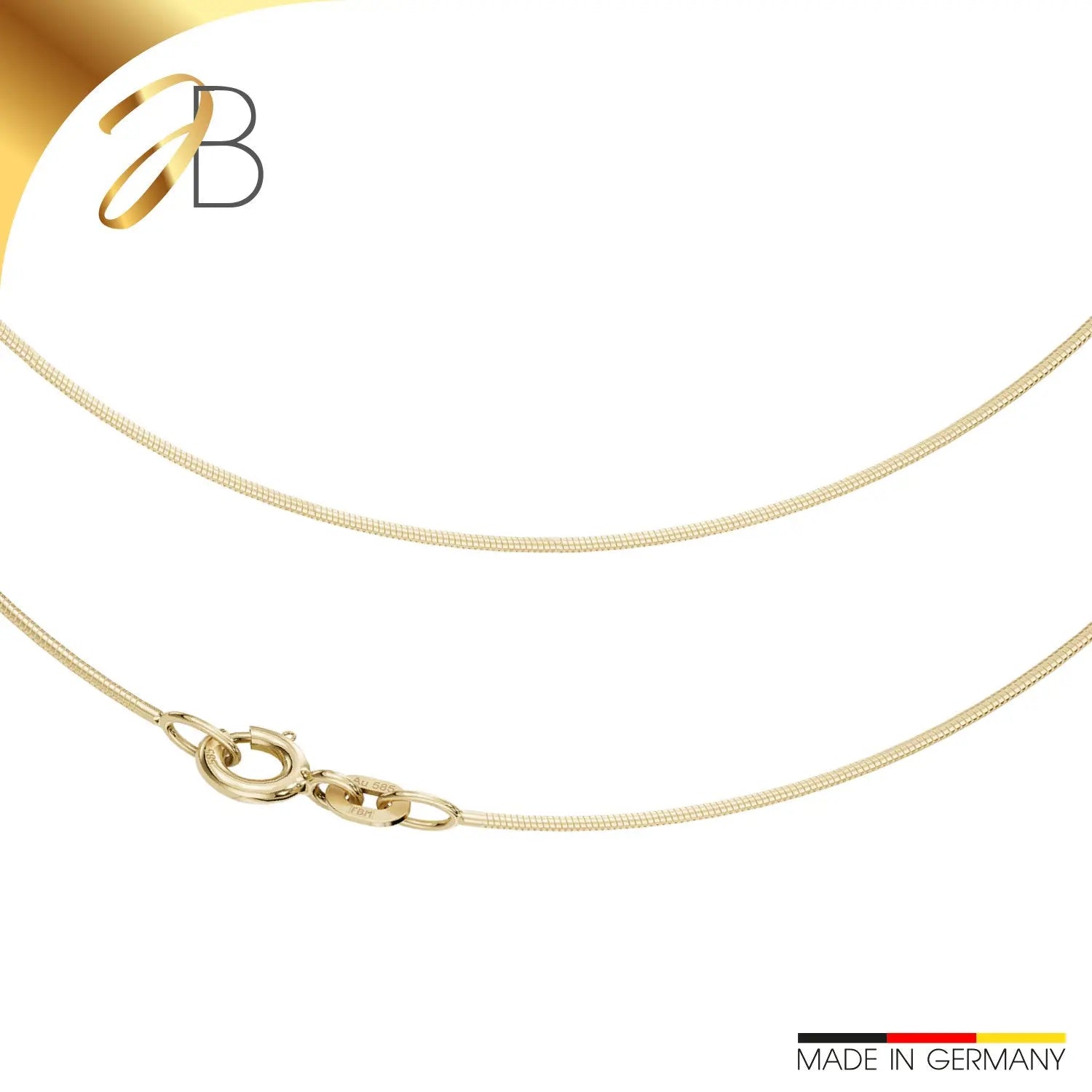 JB Edle Goldkette Schlangenkette 585 - 14 K Gold 0,9 mm 45 cm