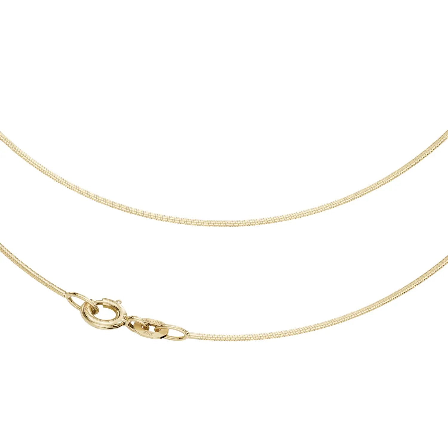 JB Edle Goldkette Schlangenkette 585 - 14 K Gold 0,9 mm 45 cm